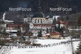 05.02.2017, Oberammergau, Germany (GER): group of athletes in front of Kloster Ettal   - FIS Worldloppet Cup Koenig Ludwig Lauf, Oberammergau (GER). www.nordicfocus.com. © Rauschendorfer/NordicFocus. Every downloaded picture is fee-liable.