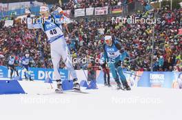 06.01.2018, Oberhof, Germany (GER): Tuomas Gronman (FIN), Antonin Guigonnat (FRA), (l-r) -  IBU world cup biathlon, pursuit men, Oberhof (GER). www.nordicfocus.com. © Manzoni/NordicFocus. Every downloaded picture is fee-liable.