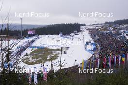 06.01.2018, Oberhof, Germany (GER): Event Feature: overview over the biathlon venue DKB Ski Arena Oberhof -  IBU world cup biathlon, pursuit women, Oberhof (GER). www.nordicfocus.com. © Manzoni/NordicFocus. Every downloaded picture is fee-liable.