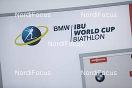 04.01.2018, Oberhof, Germany (GER): Event Feature: IBU Logo on the start gate -  IBU world cup biathlon, sprint women, Oberhof (GER). www.nordicfocus.com. © Manzoni/NordicFocus. Every downloaded picture is fee-liable.