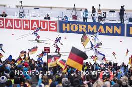 14.01.2018, Ruhpolding, Germany (GER): Tarjei Boe (NOR), Anton Shipulin (RUS), Jakov Fak (SLO), Johannes Thingnes Boe (NOR), (l-r) -  IBU world cup biathlon, mass men, Ruhpolding (GER). www.nordicfocus.com. © Manzoni/NordicFocus. Every downloaded picture is fee-liable.