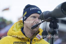 12.01.2018, Ruhpolding, Germany (GER): Mattias Jr. Nilsson (SWE), coach Team Sweden -  IBU world cup biathlon, relay men, Ruhpolding (GER). www.nordicfocus.com. © Manzoni/NordicFocus. Every downloaded picture is fee-liable.