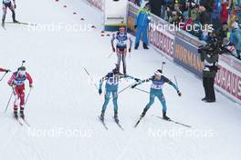 12.01.2018, Ruhpolding, Germany (GER): Simon Desthieux (FRA), Quentin Fillon Maillet (FRA), (l-r) -  IBU world cup biathlon, relay men, Ruhpolding (GER). www.nordicfocus.com. © Manzoni/NordicFocus. Every downloaded picture is fee-liable.