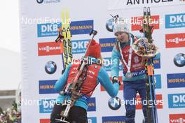 21.01.2018, Antholz, Italy (ITA): Anastasiya Kuzmina (SVK), Darya Domracheva (BLR), (l-r) -  IBU world cup biathlon, mass women, Antholz (ITA). www.nordicfocus.com. © Manzoni/NordicFocus. Every downloaded picture is fee-liable.