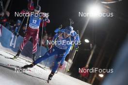 08.03.2018, Kontiolahti, Finland (FIN): Andrejs Rastorgujevs (LAT), Lukas Hofer (ITA), (l-r) -  IBU world cup biathlon, sprint men, Kontiolahti (FIN). www.nordicfocus.com. © Manzoni/NordicFocus. Every downloaded picture is fee-liable.