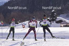 24.01.2018, Ridnaun, Italy (ITA): Philipp Horn (GER), Dmitry Malyshko (RUS), Kazuya Inomata (JPN), (l-r) - IBU Open European championships biathlon, individual men, Ridnaun (ITA). www.nordicfocus.com. © Manzoni/NordicFocus. Every downloaded picture is fee-liable.