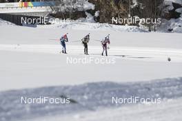 27.01.2018, Ridnaun, Italy (ITA): Tomas Krupcik (CZE), David Zobel (GER), Sven Grossegger (AUT), (l-r) - IBU Open European championships biathlon, pursuit men, Ridnaun (ITA). www.nordicfocus.com. © Manzoni/NordicFocus. Every downloaded picture is fee-liable.