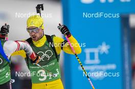 23.02.2018, Pyeongchang, Korea (KOR): Jesper Nelin (SWE) - XXIII. Olympic Winter Games Pyeongchang 2018, biathlon, relay men, Pyeongchang (KOR). www.nordicfocus.com. © Thibaut/NordicFocus. Every downloaded picture is fee-liable.