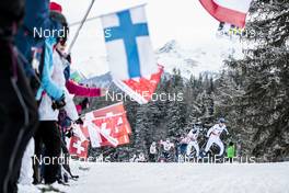 01.01.2018, Lenzerheide, Switzerland (SUI): Nicole Fessel (GER), Astrid Uhrenholdt Jacobsen (NOR), Sophie Caldwell (USA), Krista Parmakoski (FIN), Kerttu Niskanen (FIN), (l-r)  - FIS world cup cross-country, tour de ski, pursuit women, Lenzerheide (SUI). www.nordicfocus.com. © Modica/NordicFocus. Every downloaded picture is fee-liable.