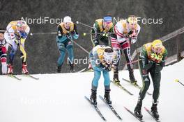 04.01.2018, Oberstdorf, Germany (GER): Jean Marc Gaillard (FRA), Simeon Hamilton (USA), Bernhard Tritscher (AUT), Michal Novak (CZE), Mirco Bertolina (ITA), (l-r)  - FIS world cup cross-country, tour de ski, mass men, Oberstdorf (GER). www.nordicfocus.com. © Modica/NordicFocus. Every downloaded picture is fee-liable.