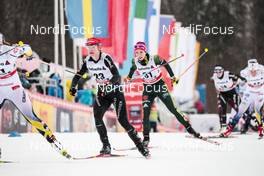 04.01.2018, Oberstdorf, Germany (GER): Nadine Faehndrich (SUI), Pia Fink (GER), (l-r)  - FIS world cup cross-country, tour de ski, mass women, Oberstdorf (GER). www.nordicfocus.com. © Modica/NordicFocus. Every downloaded picture is fee-liable.