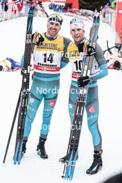 07.01.2018, Val di Fiemme, Italy (ITA): Maurice Manificat (FRA), Jean Marc Gaillard (FRA), (l-r)  - FIS world cup cross-country, tour de ski, final climb men, Val di Fiemme (ITA). www.nordicfocus.com. © Modica/NordicFocus. Every downloaded picture is fee-liable.