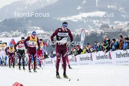 06.01.2018, Val di Fiemme, Italy (ITA): Sergey Ustiugov (RUS), Alexander Bolshunov (RUS), (l-r)  - FIS world cup cross-country, tour de ski, mass men, Val di Fiemme (ITA). www.nordicfocus.com. © Modica/NordicFocus. Every downloaded picture is fee-liable.