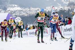 06.01.2018, Val di Fiemme, Italy (ITA): Lucas Boegl (GER), Andrew Musgrave (GBR), (l-r)  - FIS world cup cross-country, tour de ski, mass men, Val di Fiemme (ITA). www.nordicfocus.com. © Modica/NordicFocus. Every downloaded picture is fee-liable.