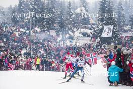 10.03.2018, Oslo, Norway (NOR): Andy Shields  (CAN), Johan Hoel (NOR), (l-r), (l-r)  - FIS world cup cross-country, mass men, Oslo (NOR). www.nordicfocus.com. © Modica/NordicFocus. Every downloaded picture is fee-liable.