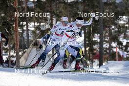 16.03.2018, Falun Sweden (SWE): Anna Dyvik (SWE), Charlotte Kalla (SWE), (l-r)  - FIS world cup cross-country, individual sprint, Falun (SWE). www.nordicfocus.com. © Modica/NordicFocus. Every downloaded picture is fee-liable.