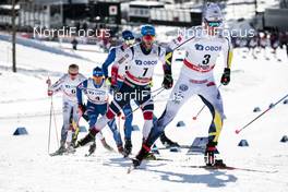 18.03.2018, Falun Sweden (SWE): Martin Johnsrud Sundby (NOR), Calle Halfvarsson (SWE), (l-r)  - FIS world cup cross-country, pursuit men, Falun (SWE). www.nordicfocus.com. © Modica/NordicFocus. Every downloaded picture is fee-liable.