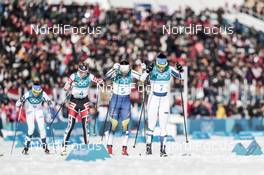 25.02.2018, Pyeongchang, Korea (KOR): Teresa Stadlober (AUT), Charlotte Kalla (SWE), Ragnhild Haga (NOR), (l-r)  - XXIII. Olympic Winter Games Pyeongchang 2018, cross-country, mass women,  Pyeongchang (KOR). www.nordicfocus.com. © Modica/NordicFocus. Every downloaded picture is fee-liable.