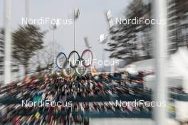 18.02.2018, Pyeongchang, Korea (KOR): Spectators   - XXIII. Olympic Winter Games Pyeongchang 2018, cross-country, 4x10km men,  Pyeongchang (KOR). www.nordicfocus.com. © Modica/NordicFocus. Every downloaded picture is fee-liable.