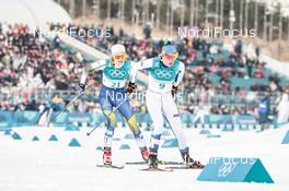 10.02.2018, Pyeongchang, Korea (KOR): Stina Nilsson (SWE), Kerttu Niskanen (FIN), (l-r)  - XXIII. Olympic Winter Games Pyeongchang 2018, cross-country, skiathlon women, Pyeongchang (KOR). www.nordicfocus.com. © Modica/NordicFocus. Every downloaded picture is fee-liable.