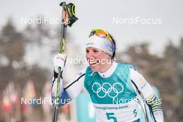 10.02.2018, Pyeongchang, Korea (KOR): Charlotte Kalla (SWE) - XXIII. Olympic Winter Games Pyeongchang 2018, cross-country, skiathlon women, Pyeongchang (KOR). www.nordicfocus.com. © Modica/NordicFocus. Every downloaded picture is fee-liable.