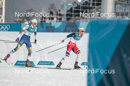 10.02.2018, Pyeongchang, Korea (KOR): Stina Nilsson (SWE), Ingvild Flugstad Oestberg (NOR), (l-r)  - XXIII. Olympic Winter Games Pyeong Chang 2018, cross-country, skiathlon women, Pyeong Chang (KOR). www.nordicfocus.com. © Modica/NordicFocus. Every downloaded picture is fee-liable.