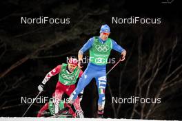 21.02.2018, Pyeongchang, Korea (KOR): Federico Pellegrino (ITA), Alex Harvey (CAN), (l-r)  - XXIII. Olympic Winter Games Pyeongchang 2018, cross-country, team sprint,  Pyeongchang (KOR). www.nordicfocus.com. © Modica/NordicFocus. Every downloaded picture is fee-liable.