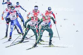 12.01.2018, Val di Fiemme, Italy (ITA): Manuel Faisst (GER), Vinzenz Geiger (GER), (l-r)  - FIS world cup nordic combined, individual gundersen HS134/10km, Val di Fiemme (ITA). www.nordicfocus.com. © Modica/NordicFocus. Every downloaded picture is fee-liable.