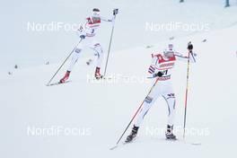 12.01.2018, Val di Fiemme, Italy (ITA): Jarl Magnus Riiber (NOR), Joergen Graabak (NOR), (l-r)  - FIS world cup nordic combined, individual gundersen HS134/10km, Val di Fiemme (ITA). www.nordicfocus.com. © Modica/NordicFocus. Every downloaded picture is fee-liable.