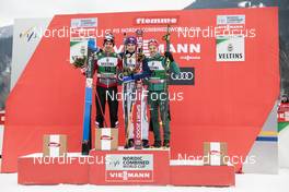 14.01.2018, Val di Fiemme, Italy (ITA): Lukas Klapfer (AUT), Jan Schmid (NOR), Fabian Riessle (GER), (l-r) - FIS world cup nordic combined, individual gundersen HS134/10km, Val di Fiemme (ITA). www.nordicfocus.com. © Modica/NordicFocus. Every downloaded picture is fee-liable.