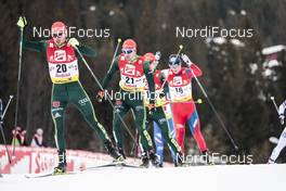 28.01.2018, Seefeld, Austria (AUT): Johannes Rydzek (GER), Bjoern Kircheisen (GER), (l-r)  - FIS world cup nordic combined, individual gundersen HS109/15km, Seefeld (AUT). www.nordicfocus.com. © Modica/NordicFocus. Every downloaded picture is fee-liable.