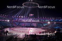09.02.2018, Pyeongchang, Korea (KOR): Event Feature: USA walks in - XXIII. Olympic Winter Games Pyeongchang 2018, opening ceremony, Pyeongchang (KOR). www.nordicfocus.com. © Manzoni/NordicFocus. Every downloaded picture is fee-liable.