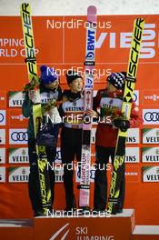25.11.2018, Ruka, Finland (FIN): Kamil Stoch (POL), Andreas Wellinger (GER), Ryoyu Kobayashi (JPN) - FIS world cup ski jumping, individual HS142, Ruka (FIN). www.nordicfocus.com. © Tumashov/NordicFocus. Every downloaded picture is fee-liable.