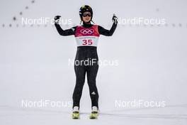 12.02.2018, Pyeongchang, Korea (KOR): Maren Lundby (NOR) - XXIII. Olympic Winter Games Pyeongchang 2018, ski jumping ladies, individual HS109, Pyeongchang (KOR). www.nordicfocus.com. © Thibaut/NordicFocus. Every downloaded picture is fee-liable.