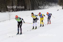 28.01.2018, Molina di Fiemme, Italy (ITA): Lina Korsgren (SWE), Britta Johansson Norgren (SWE), Silje Oeyre Slind (NOR), Katerina Smutna (CZE), (l-r)  - Visma Ski Classics Marcialonga, Molina di Fiemme (ITA). www.nordicfocus.com. © Rauschendorfer/NordicFocus. Every downloaded picture is fee-liable.