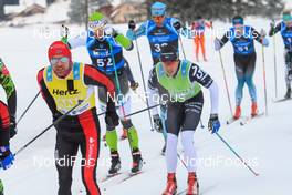 28.01.2018, Molina di Fiemme, Italy (ITA): Tord Asle Gjerdalen (NOR), Bruno Debertolis (ITA), Anton Karlsson (SWE), (l-r)  - Visma Ski Classics Marcialonga, Molina di Fiemme (ITA). www.nordicfocus.com. © Rauschendorfer/NordicFocus. Every downloaded picture is fee-liable.