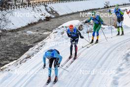 28.01.2018, Molina di Fiemme, Italy (ITA): Joergen Brink (SWE), Ilya Chernousov (RUS), Torgeir Skare Thygesen (NOR), ++, (l-r)  - Visma Ski Classics Marcialonga, Molina di Fiemme (ITA). www.nordicfocus.com. © Rauschendorfer/NordicFocus. Every downloaded picture is fee-liable.