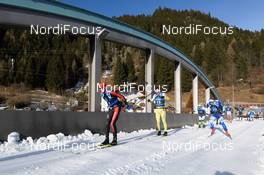 28.01.2018, Molina di Fiemme, Italy (ITA): Anders Aukland (NOR), Tore Bjoerseth Berdal (NOR), Klas Nilsson (SWE), (l-r)  - Visma Ski Classics Marcialonga, Molina di Fiemme (ITA). www.nordicfocus.com. © Rauschendorfer/NordicFocus. Every downloaded picture is fee-liable.