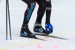 04.02.2018, Oberammergau, Germany (GER): Preparations for the start, Salomon skis and boots  - FIS World Loppet Cup Koenig Ludwig Lauf, Oberammergau (GER). www.nordicfocus.com. © Rauschendorfer/NordicFocus. Every downloaded picture is fee-liable.