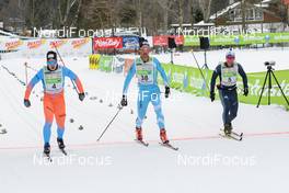 04.02.2018, Oberammergau, Germany (GER): Fabian Schaad (SUI), Linard Kindschi (SUI), Toni Escher (GER), (l-r)  - FIS World Loppet Cup Koenig Ludwig Lauf, Oberammergau (GER). www.nordicfocus.com. © Rauschendorfer/NordicFocus. Every downloaded picture is fee-liable.