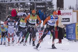 04.03.2018, Mora, Sweden (SWE): Fredrik Bystroem (SWE), Magnus Vesterheim (NOR), Thomas Gjestrumbakken (NOR), (l-r) - Visma Ski Classics, 94th Vasaloppet, Mora (SWE). www.nordicfocus.com. © Manzoni/NordicFocus. Every downloaded picture is fee-liable.