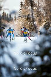 03.12.2021, Lillehammer, Norway (NOR): Kevin Bolger (USA), Lucas Chanavat (FRA), Thomas Helland Larsen (NOR), Johannes Hoesflot Klaebo (NOR), Joni Maki (FIN), (l-r)  - FIS world cup cross-country, individual sprint, Lillehammer (NOR). www.nordicfocus.com. © Modica/NordicFocus. Every downloaded picture is fee-liable.