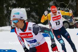 21.03.2021, Klingenthal, Germany (GER): Akito Watabe (JPN), Eric Frenzel (GER) (l-r)  - FIS world cup nordic combined men, individual gundersen HS140/10km, Klingenthal (GER). www.nordicfocus.com. © Volk/NordicFocus. Every downloaded picture is fee-liable.