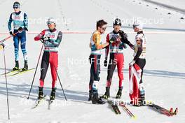 06.03.2021, Oberstdorf, Germany (GER): Eero Hirvonen (FIN), Akito Watabe (JPN), Eric Frenzel (GER), Ryota Yamamoto (JPN), Lukas Greiderer (AUT) - FIS nordic world ski championships nordic combined men, team sprint HS137/2x7.5km, Oberstdorf (GER). www.nordicfocus.com. © Modica/NordicFocus. Every downloaded picture is fee-liable.