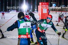 27.11.2021, Ruka, Finland (FIN): Eric Frenzel (GER), Terence Weber (GER), (l-r)  - FIS world cup nordic combined men, individual gundersen HS142/10km, Ruka (FIN). www.nordicfocus.com. © Modica/NordicFocus. Every downloaded picture is fee-liable.