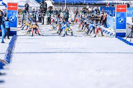 20.03.2022, Oslo, Norway (NOR): Marte Olsbu Roeiseland (NOR), Elvira Oeberg (SWE), Lisa Theresa Hauser (AUT), (l-r) - IBU World Cup Biathlon, mass women, Oslo (NOR). www.nordicfocus.com. © Manzoni/NordicFocus. Every downloaded picture is fee-liable.