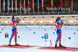 18.12.2022, Annecy-Le Grand Bornand, France (FRA): Chloe Chevalier (FRA), Anais Chevalier-Bouchet (FRA), (l-r)  -  IBU World Cup Biathlon, mass women, Annecy-Le Grand Bornand (FRA). www.nordicfocus.com. © Authamayou/NordicFocus. Every downloaded picture is fee-liable.