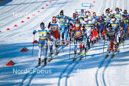 05.03.2022, Oslo, Norway (NOR): Krista Parmakoski (FIN), Ebba Andersson (SWE), Teresa Stadlober (AUT), Delphine Claudel (FRA), Therese Johaug (NOR), Heidi Weng (NOR), Rosie Brennan (USA), (l-r)  - FIS world cup cross-country, mass women, Oslo (NOR). www.nordicfocus.com. © Thibaut/NordicFocus. Every downloaded picture is fee-liable.
