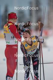 27.11.2022, Ruka, Finland (FIN): Ingvild Flugstad Oestberg (NOR), Jessie Diggins (USA), (l-r)  - FIS world cup cross-country, pursuit, Ruka (FIN). www.nordicfocus.com. © Modica/NordicFocus. Every downloaded picture is fee-liable.