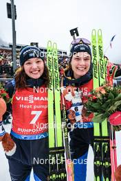 15.01.2023, Ruhpolding, Germany (GER): Linn Persson (SWE), Hanna Oeberg (SWE), (l-r) - IBU World Cup Biathlon, mass women, Ruhpolding (GER). www.nordicfocus.com. © Manzoni/NordicFocus. Every downloaded picture is fee-liable.